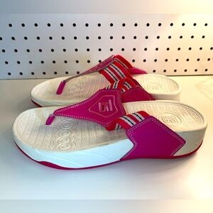 TheraSandal by TheraShoe Flip Flop Thong Therapy Molded Insole Pink Leather